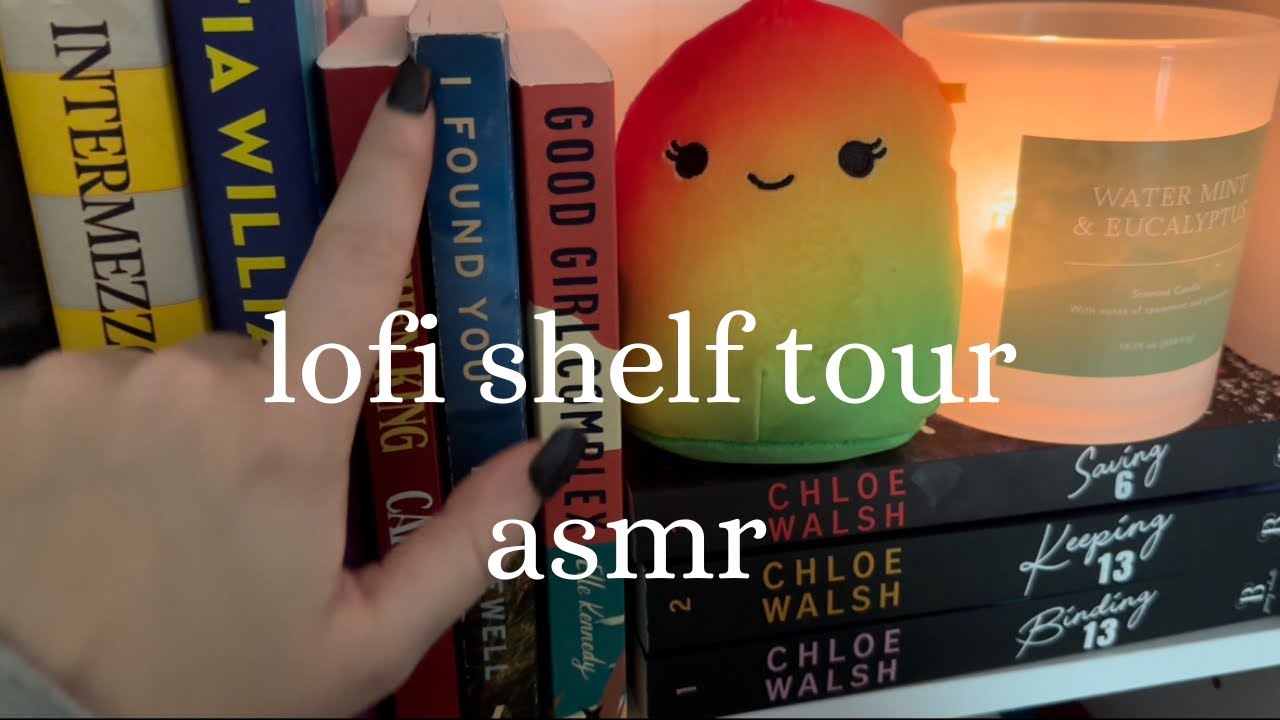 super lofi bookshelf tour ASMR (tapping, over explaining)