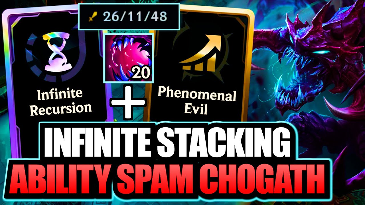 INSANE Infinite Stacking: Ability Spam Cho'Gath | Broken NEW Augment | League ARAM Mayhem Gameplay