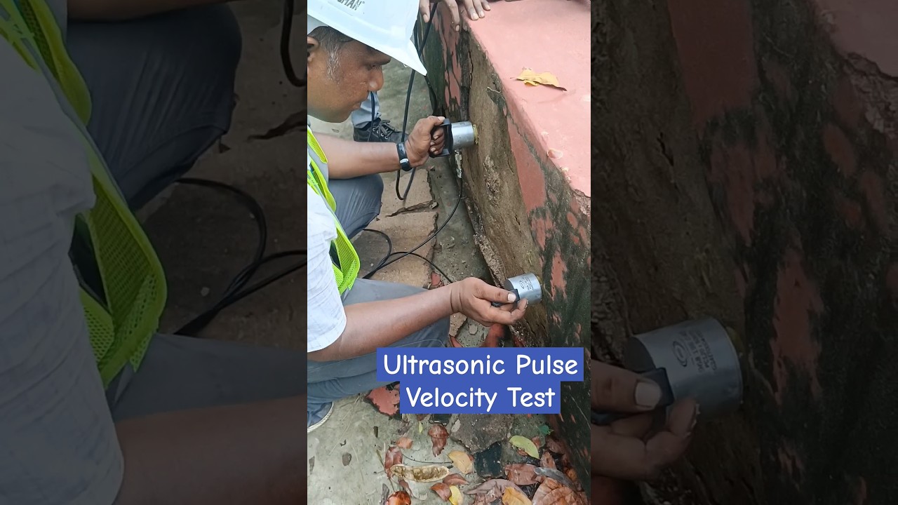 Ultrasonic pulse velocity test for concrete strength Non destructive test #civilengineering #viral