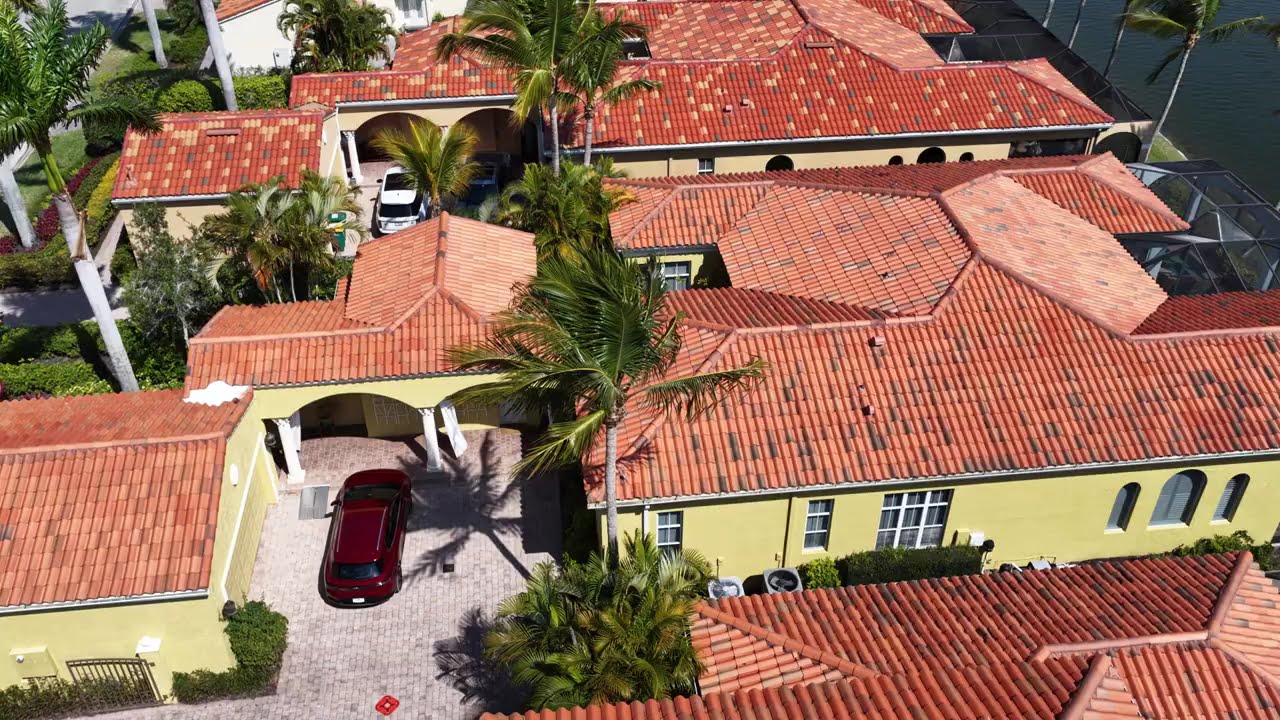 Naples Drone up and over Bellagio Dr. interior/exterior home inspection for Ovation Insurance