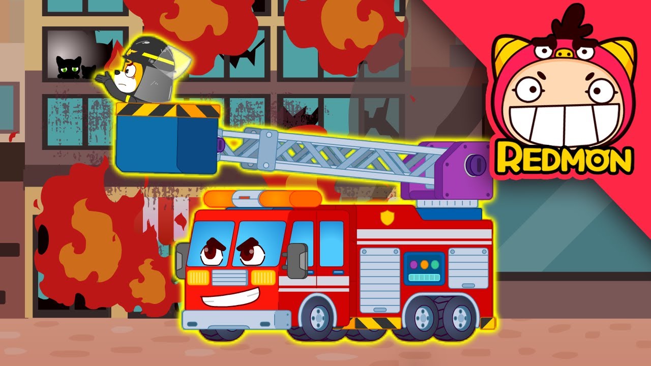 Make a Ladder Truck | Vehicle Assembly | 4K cartoon | REDMON