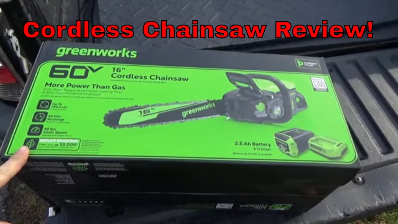 Greenworks 16 in  60V Cordless Lithium Brushless Chainsaw Review!