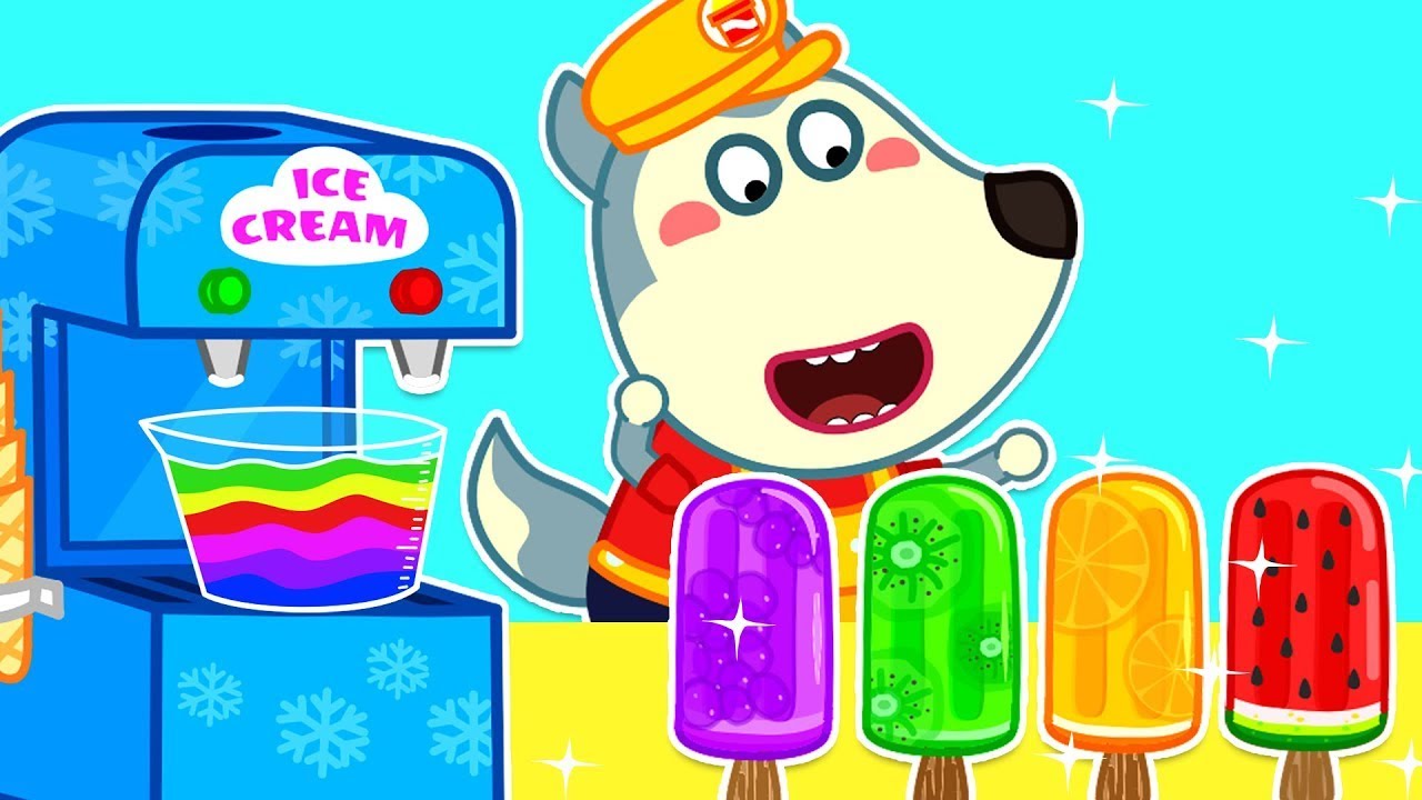 Wolf Family🌞 Wolfoo Makes Fruit Ice Cream and Learns Rainbow Colors - Colors for Kids | Wolfoo Reup
