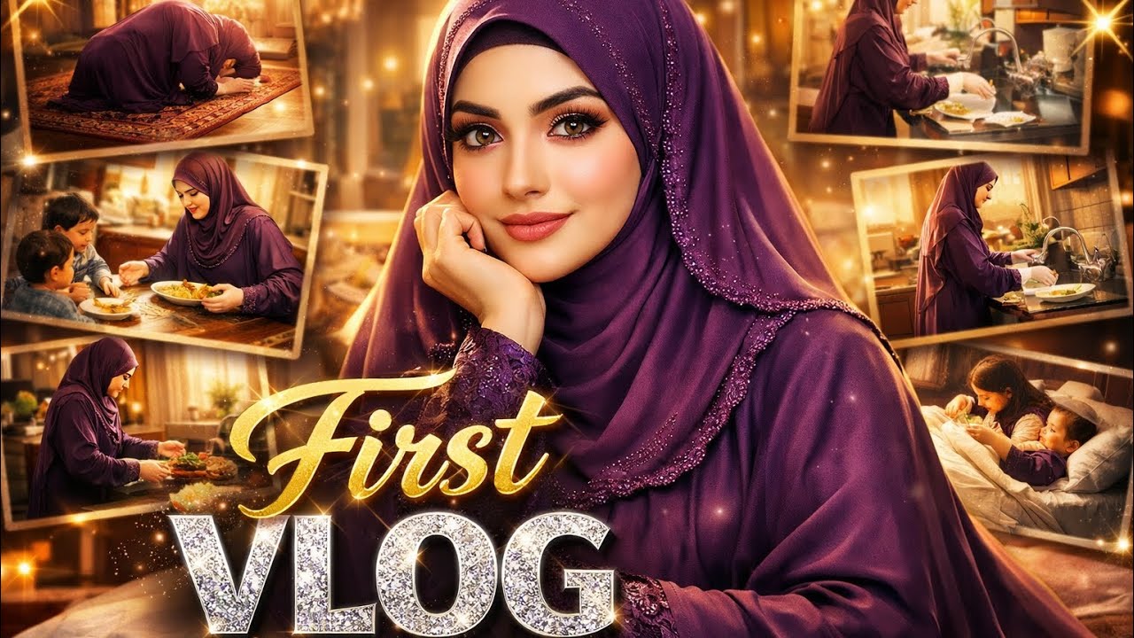 🌸 First Vlog | A Day in the Life of a Modest Muslim Mother in Hijab 🌙 | Family, Prayer & Love 💜✨ 
