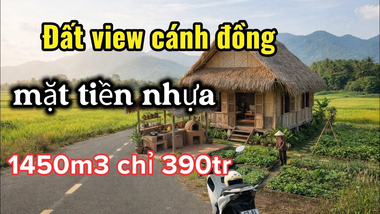 Khai xuân đầu năm chủ bán lô đất mặt nhựa cánh đồng lúa bao quanh 1450m2 chỉ 390tr ở đồng nai.