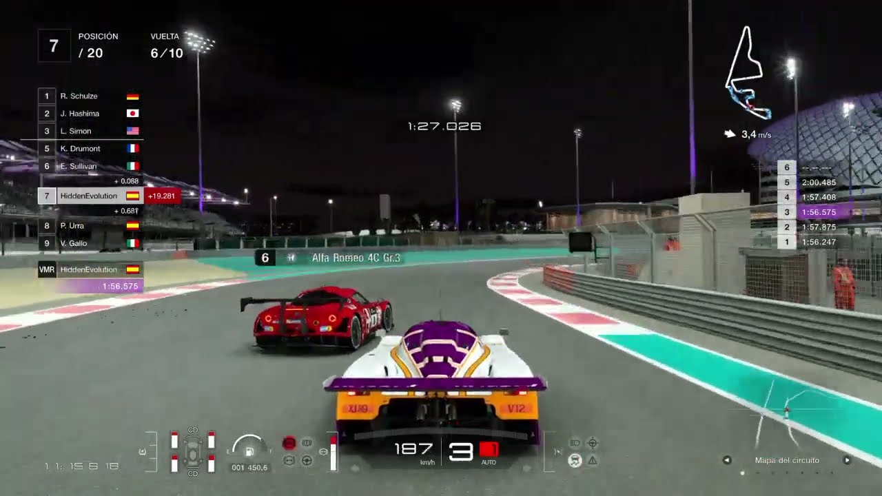 Gran Turismo 7 - Campeonato mundial de turismos 800 en Yas Marina con un Jaguar XJR-9 '88