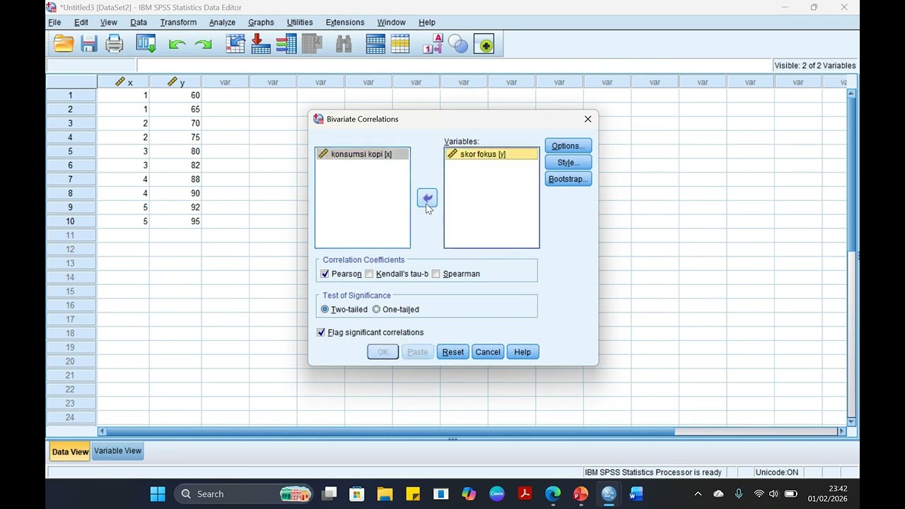 Tutorial uji hipotesis asosiatif