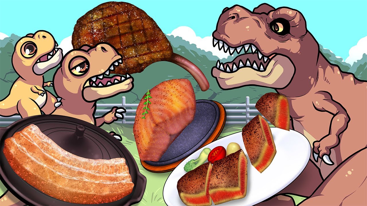 Jurassic World Dinosaur Mukbang Animation meat-eating tyrannosaurus