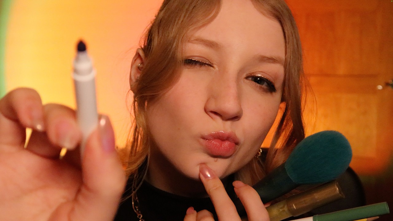 [ASMR] Drawing and tracing on your face ✏️ ~ layered sounds, soft spoken