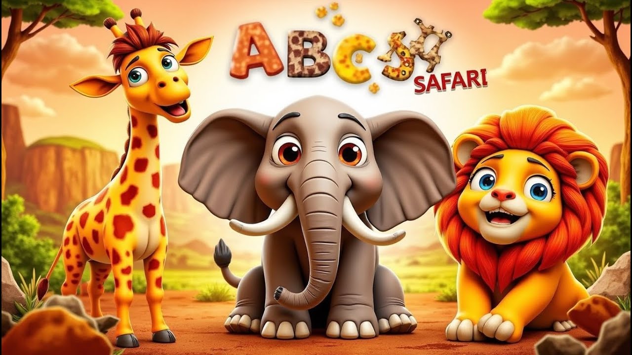 KIDS SONGS - ANIMAL ABC SAFARI SONG, SING ALONG, FUN LEARNING FOR KIDS