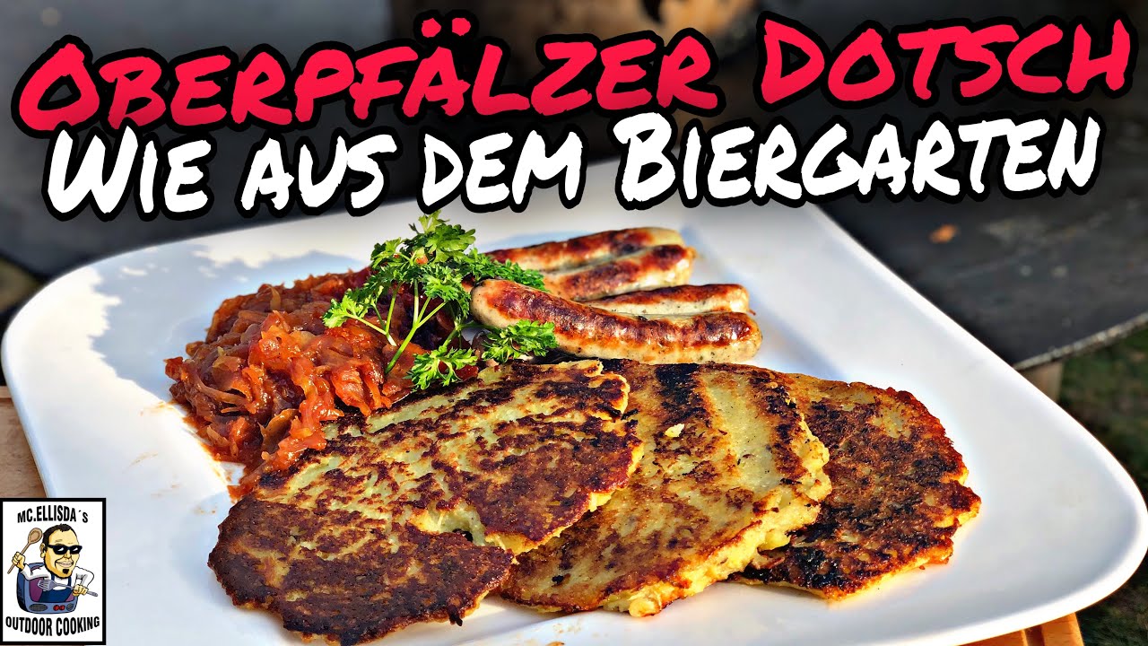 #263 - Oberpfälzer Dotsch wie im Biergarten // mit Bratwürstl und Kraut / Rezept von der Feuerplatte