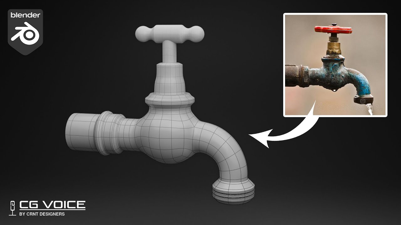 How to model this Old Water Tap in blender _ blender tap modeling