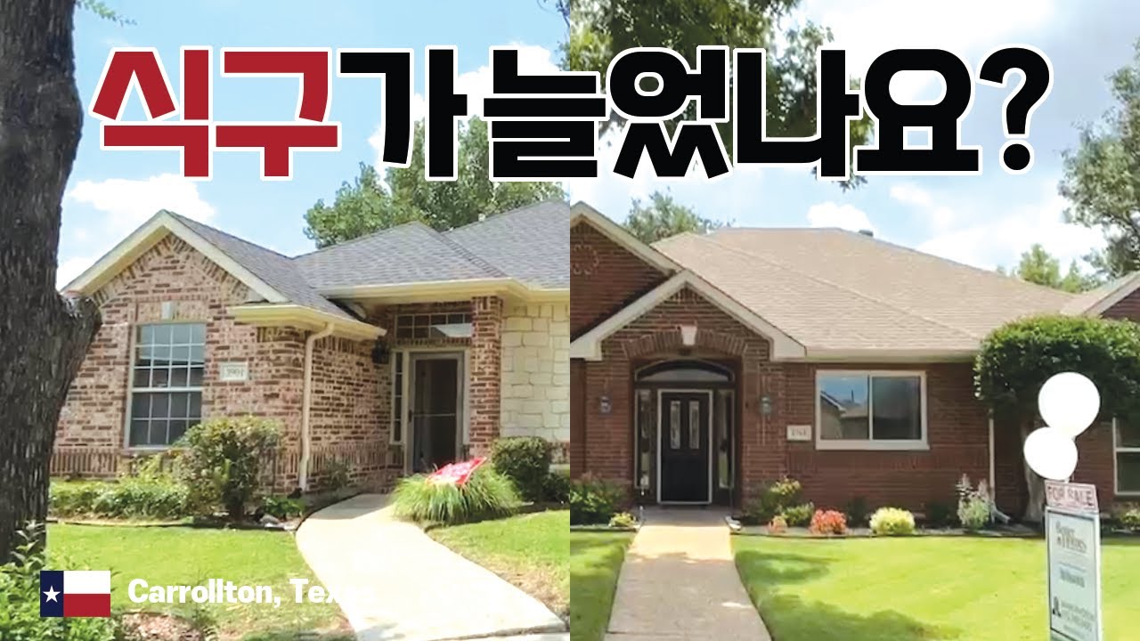 캐롤톤 (Carrollton) H마트에서 5마일 정도에 위치한 너무 크지도 작지도 않은 두 집을 소개해 드립니다.