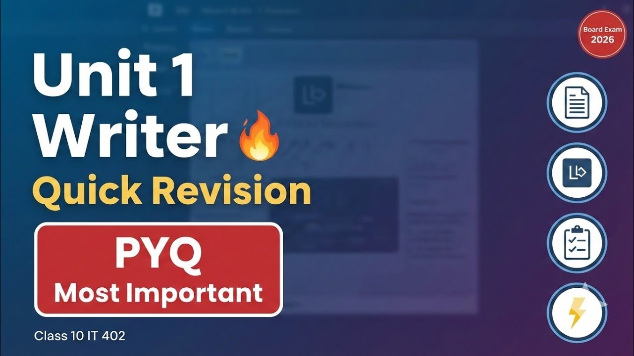 Class 10 IT Unit 1 Digital Documentation (Writer) | Quick Revision 2026 | CBSE Board Exam