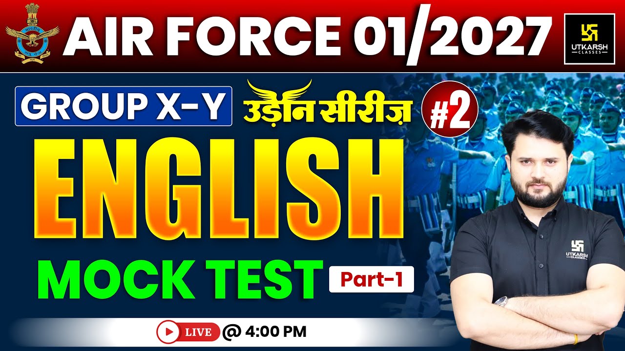 Airforce 01/2027 English 2 | Mock Test LIVE 🚀 | Group X & Y | उड़ान सीरीज़ | Vikas Sir