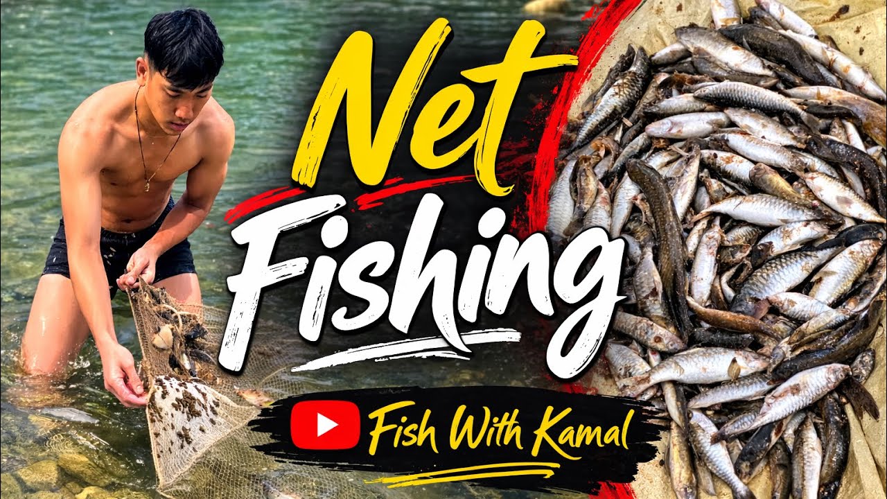 Traditional net fishing in Nepal River 🎣🎣🇳🇵🇳🇵#adhikhola fishing 