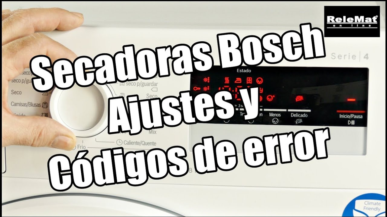 👉 Códigos de error y ajustes de la secadora Bosch. 👉Bosch tumble dryers, settings and error codes.