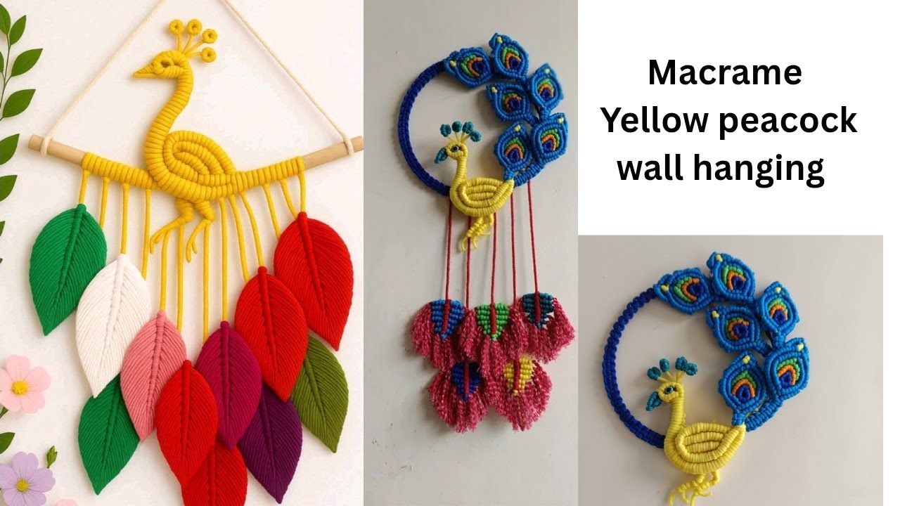 macrame yellow 🟡 peacock wall hanging (part-1)/#shorts/#live/#macrame/#ytshorts/#yt/#short