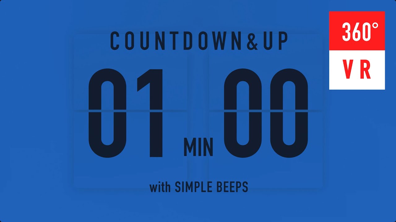 1 Minute Countdown & Countup VR/360 Flip Timers / + Cymbal💥