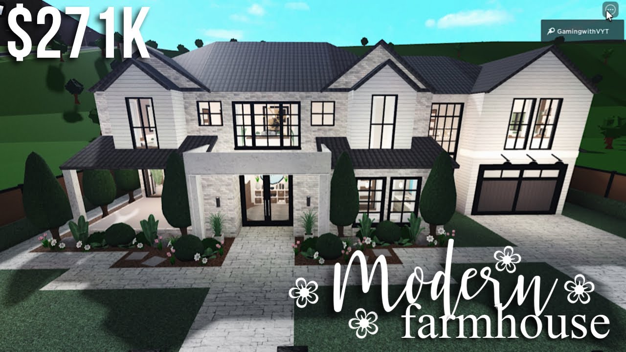 Modern Farmhouse | Roblox Bloxburg | GamingwithV