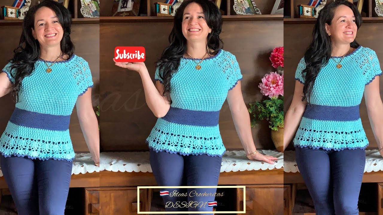 👚BLUSA PRINCESA a CROCHET EN EXPLICACIÓN DETALLADA PARA TODAS LAS TALLAS / CROCHET BLOUSE