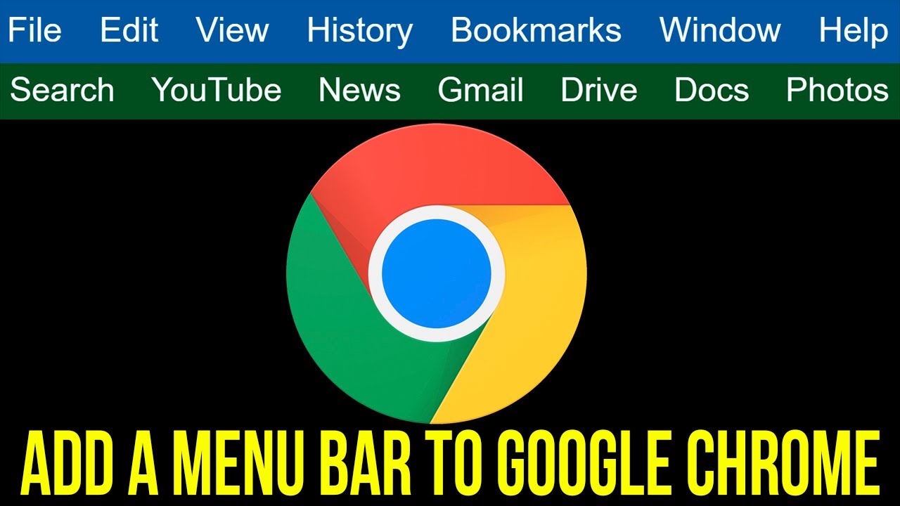 Добавьте панель инструментов меню в Google Chrome