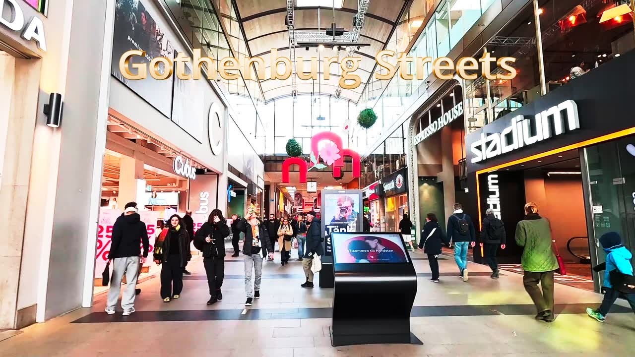 Gothenburg Sweden 4K – Walk From Brunnsparken Through Nordstan To Central Station  City Life at Noon