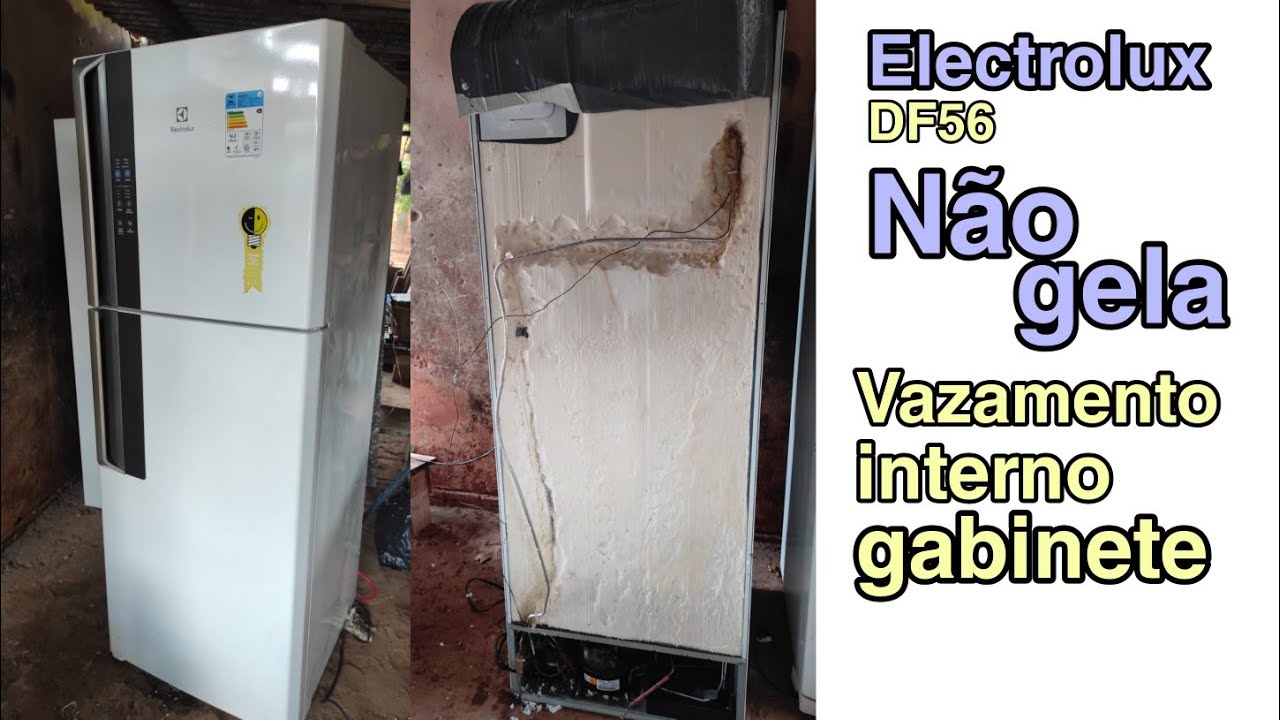 Geladeira Electrolux DF56 Nao gela, vazamento interno de gás no gabinete (vídeo 1)