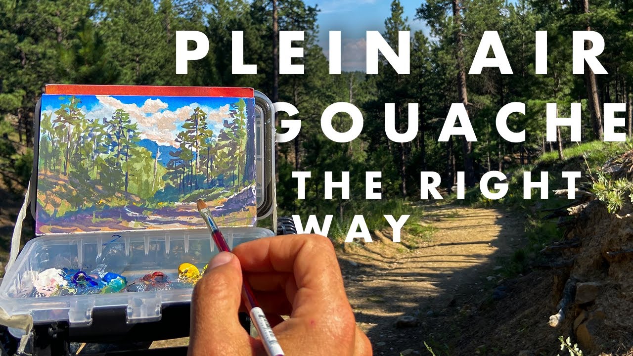 I tried a new GOUACHE plein air painting set up in the mountains.