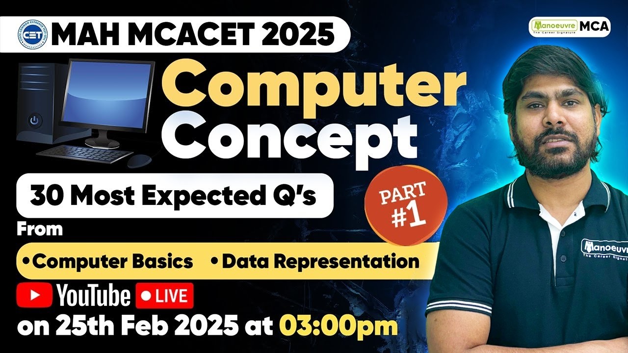MAH MCACET 2025: Computer Concept | Computer Basic | Data Representation | 30 Most Expected Question