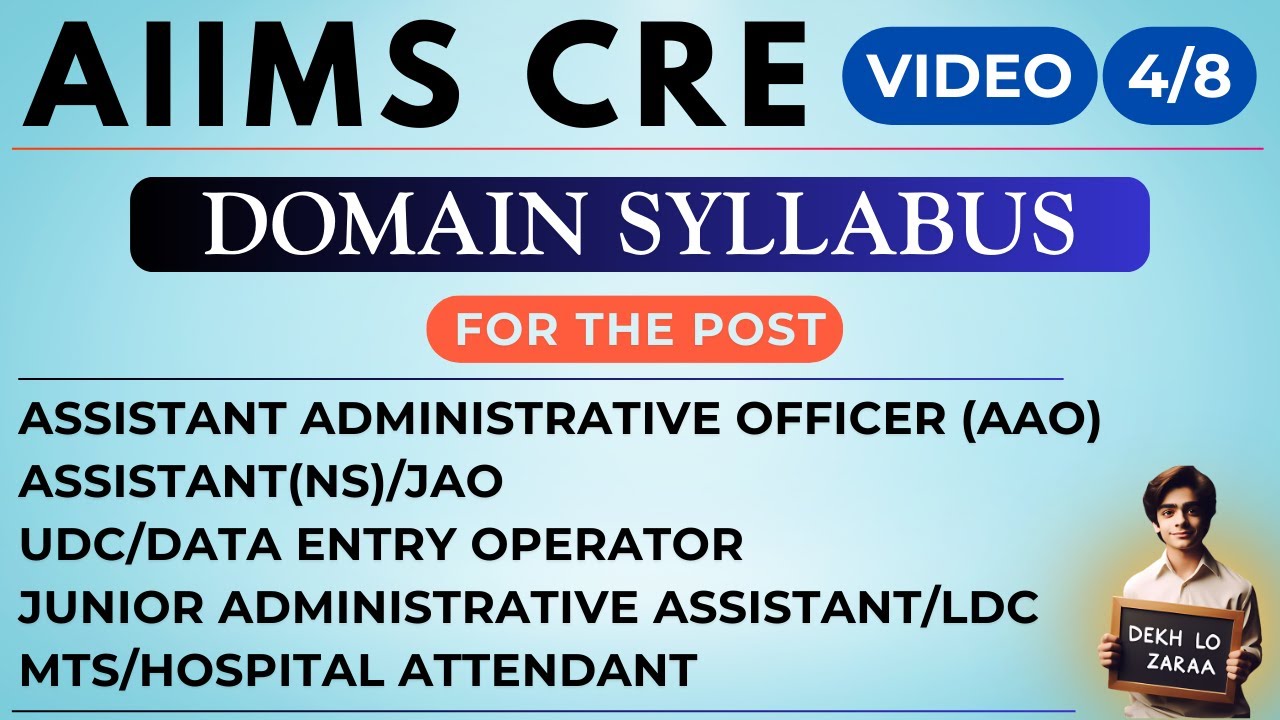 AIIMS CRE | VIDEO 4/8 | Domain Syllabus | AAO, Assistant NS, UDC, LDC, MTS #aiimscre #aiims_exam