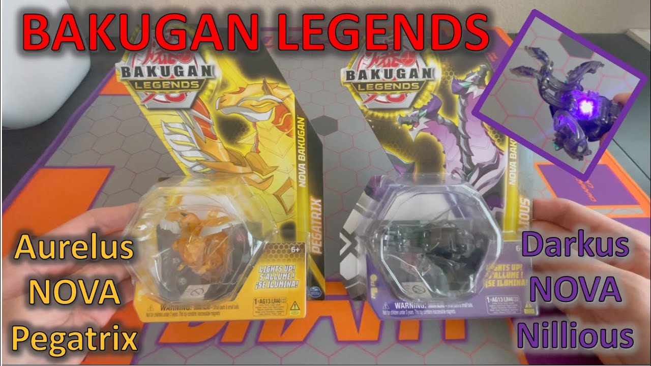 New Nova Bakugan Legends Hunted! Aurelus Pegatrix & Darkus Nillious