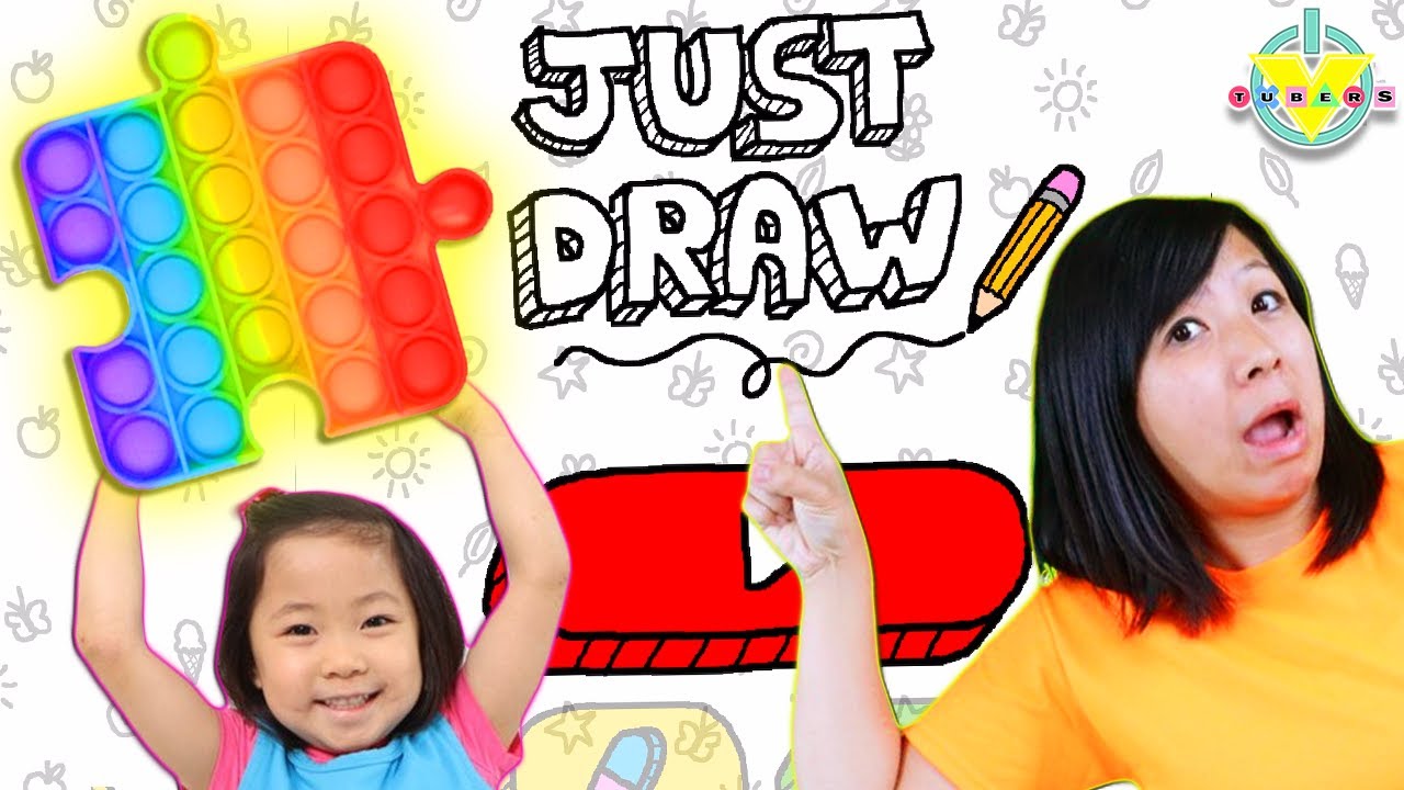 DRAW IT AND POP IT! Let's Play Just Draw with Kate and Mommy!