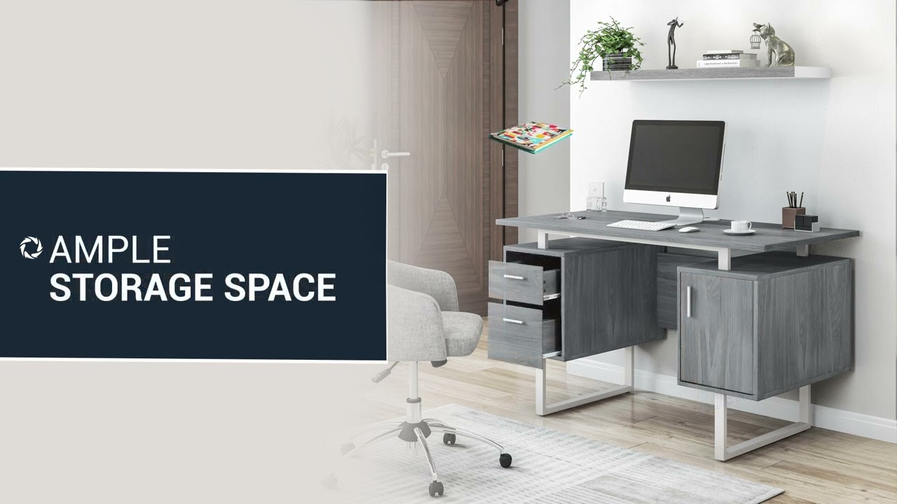 TECHNI MOBILI | Modern Office Desk with Storage |  RTA 7002