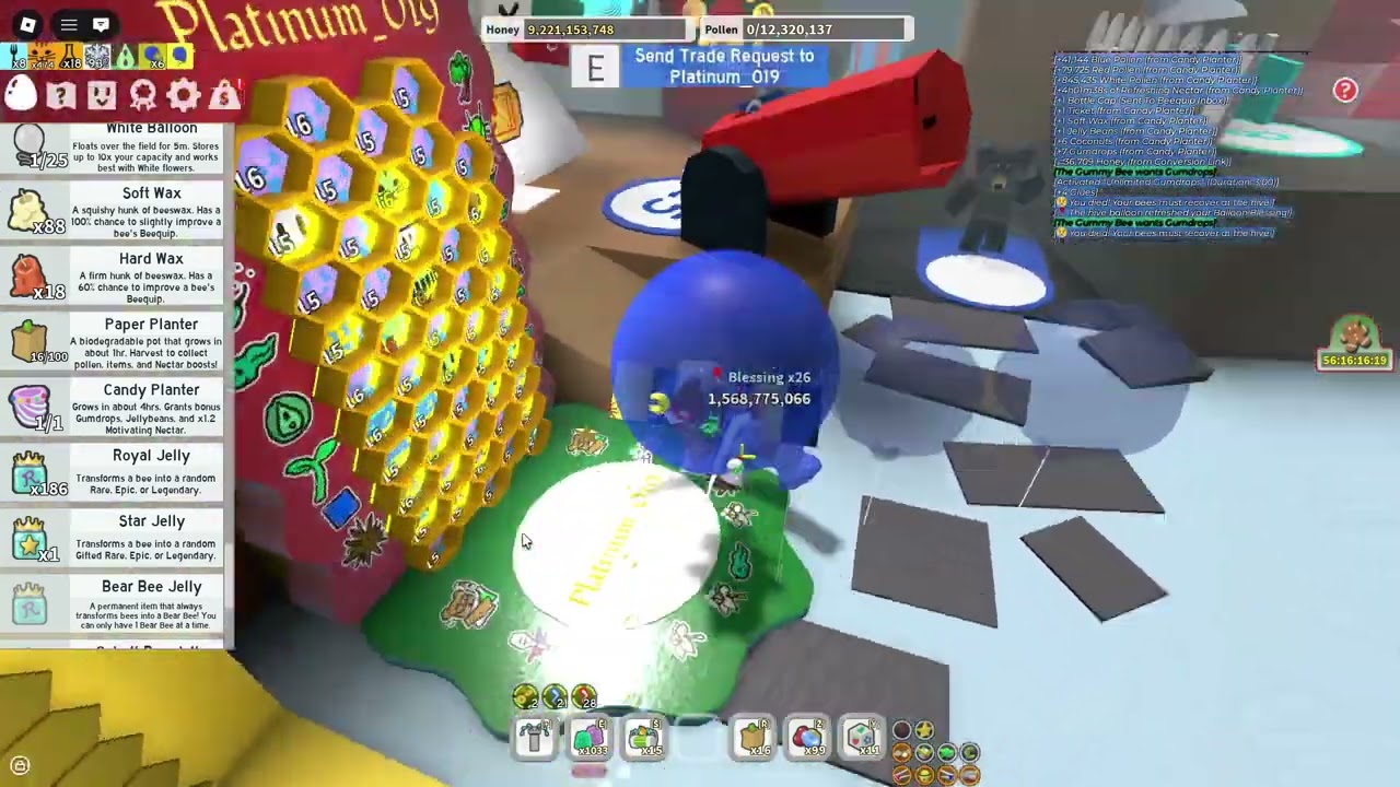 playing bee swarm simulator!