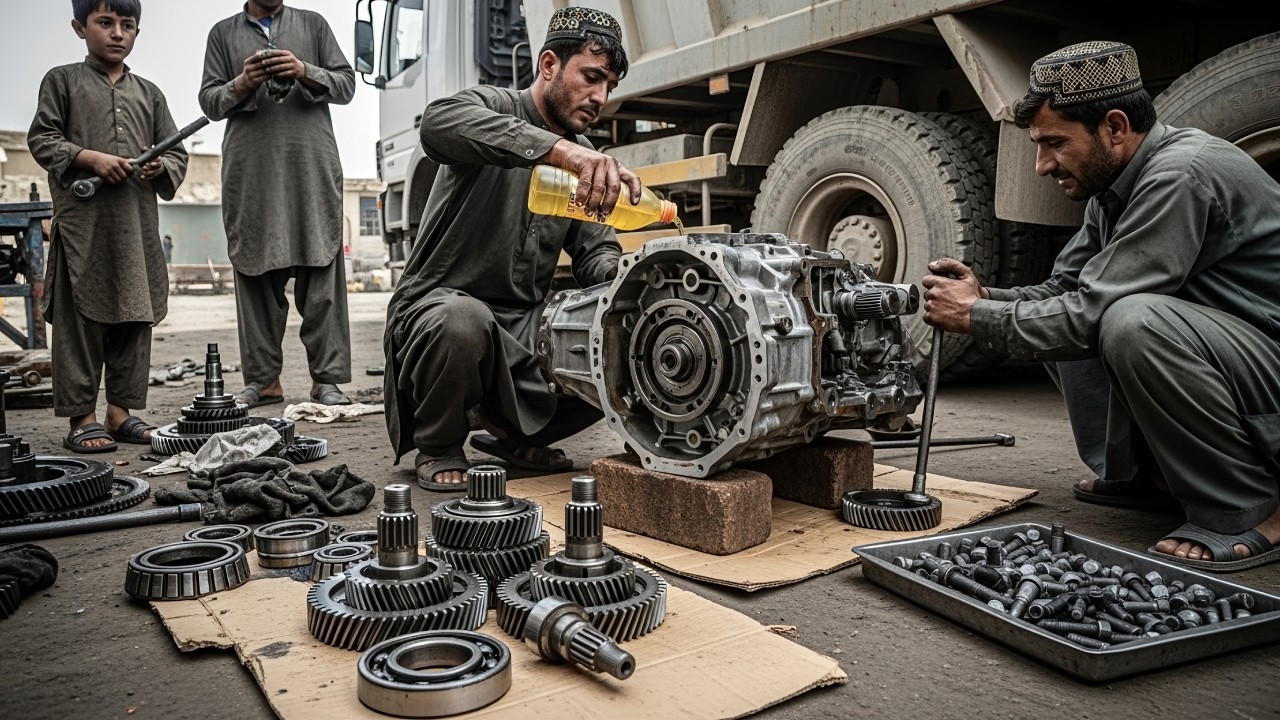 Mercedes Truck Gearbox Restoration || How to Rebuild Destroyed Gearbox with Basic Tools