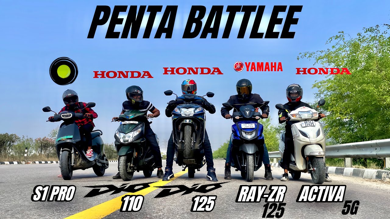 Honda dio 125 vs Yamaha Ray zr 125 vs ola s1 pro vs Honda Activa 5g vs Honda dio 110 |penta battle😱
