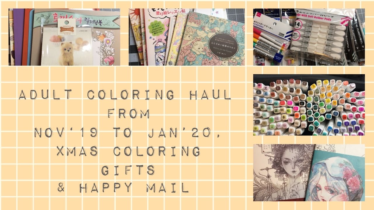 Adult Coloring Haul from Nov to Jan, Xmas Colorings Gifts & Happy Mail