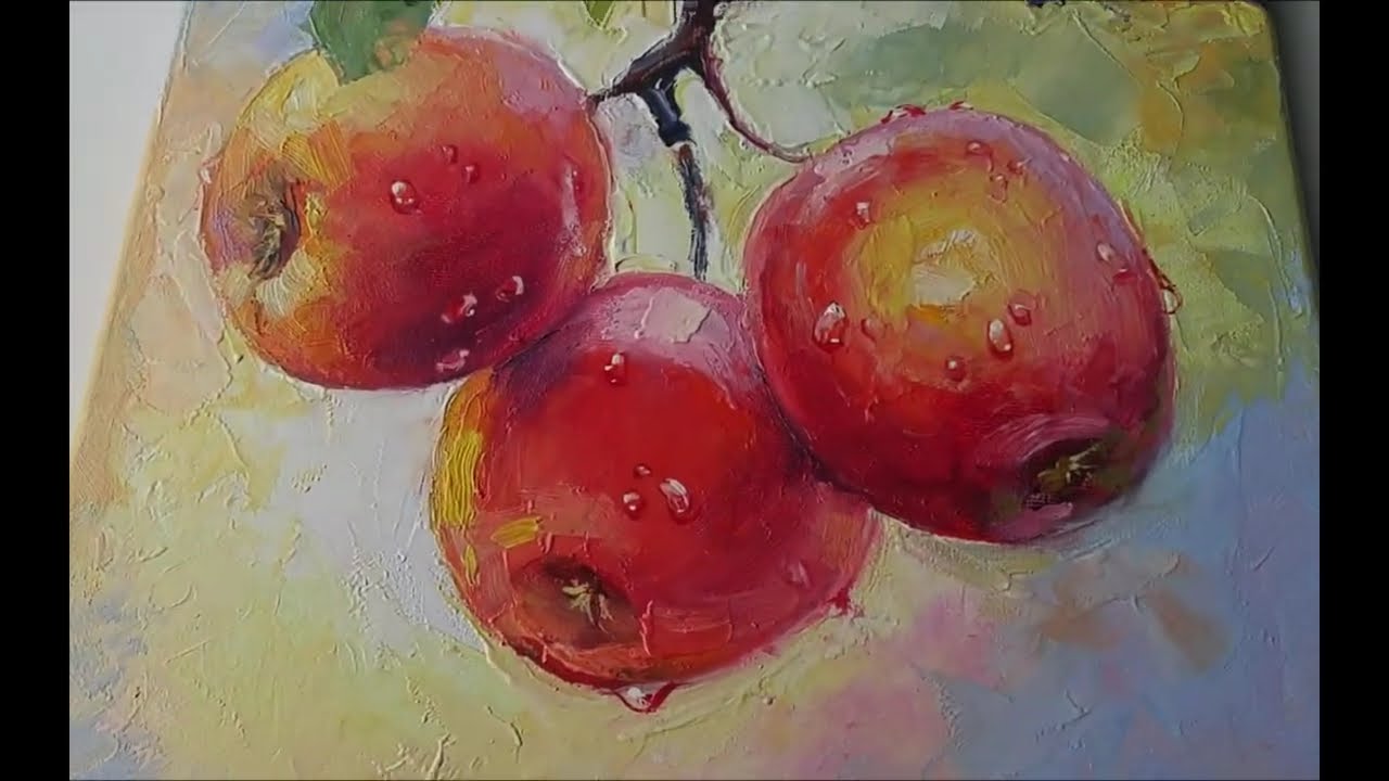 Картина маслом, натюрморт: Красные яблоки 30х40 см. Yarovoy Igor Oil painting, still life Red apples