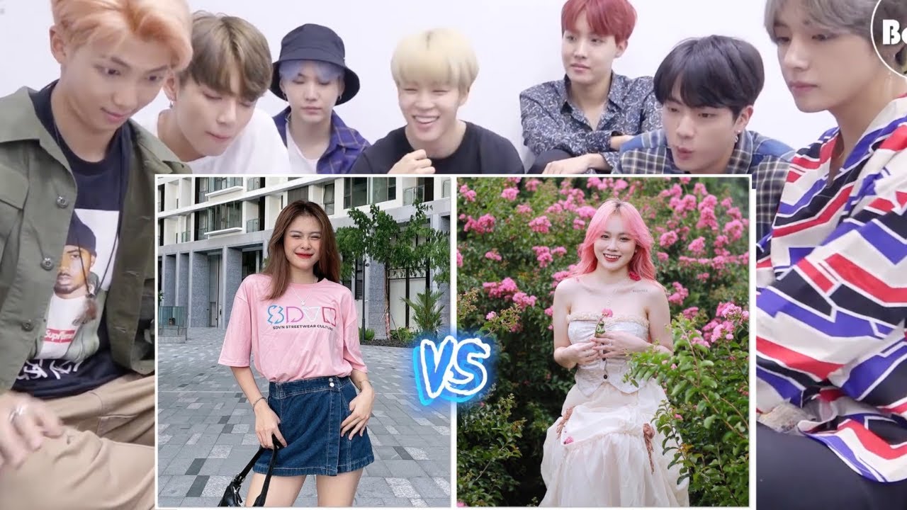 BTS REACTION Đại Chiến TikTok Ngân Hà VS Min Min Xinh Gái Nhất TikTok VN | Bạn Thích Ai Hơn - New
