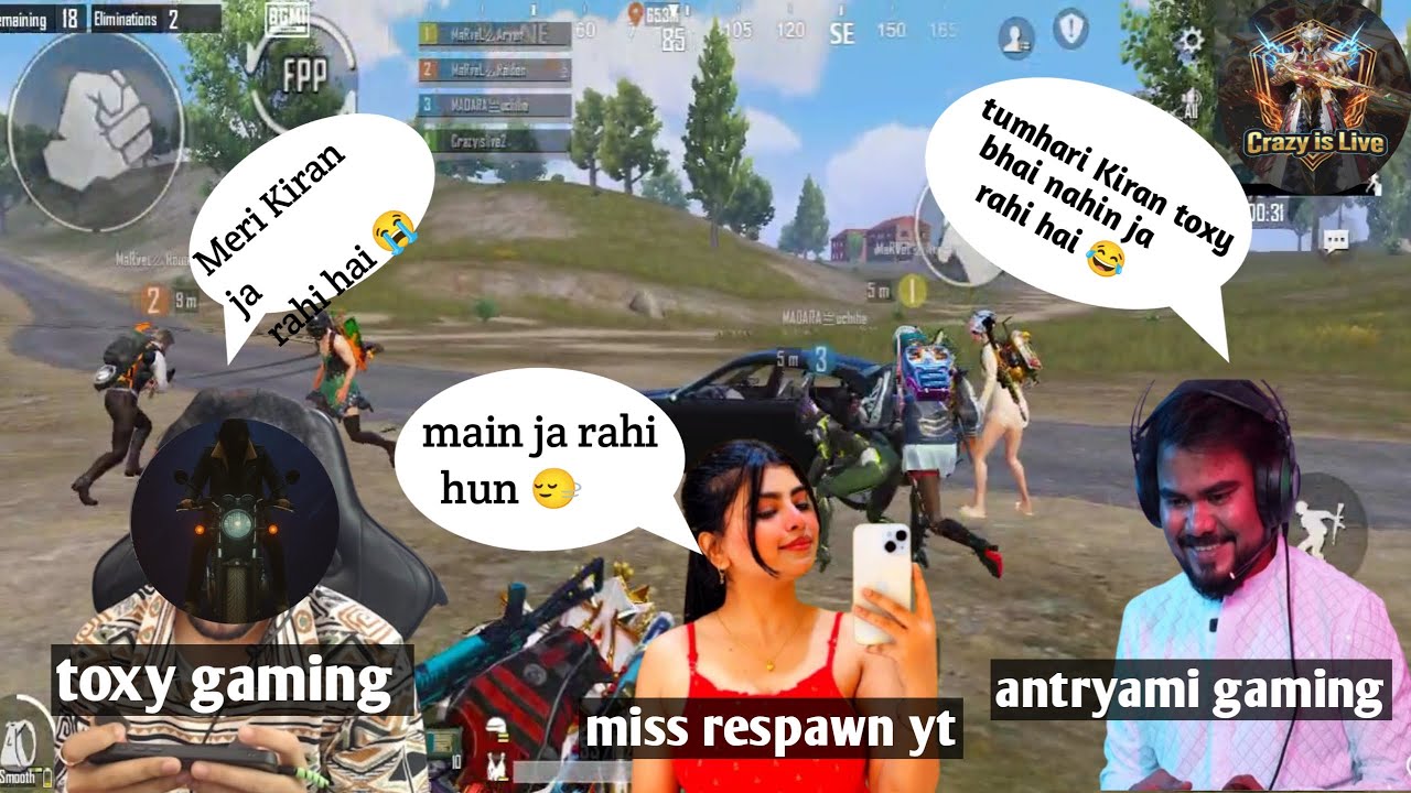“Antryami Gaming x Toxy Gaming | Ladki Ke Saath Full Masti 🎮😄” #CRAZAZYISLIVE #bgmi #viralvideo