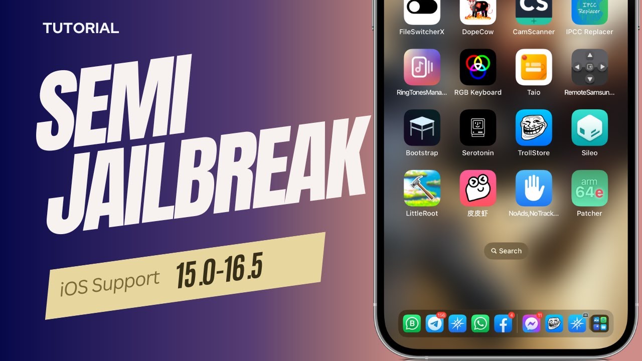 Semi Jailbreak iOS 15.0 - 16.5 (16.6.1 beta) Install Tweak Tanpa TANPA JAILBREAK 100% Lancar