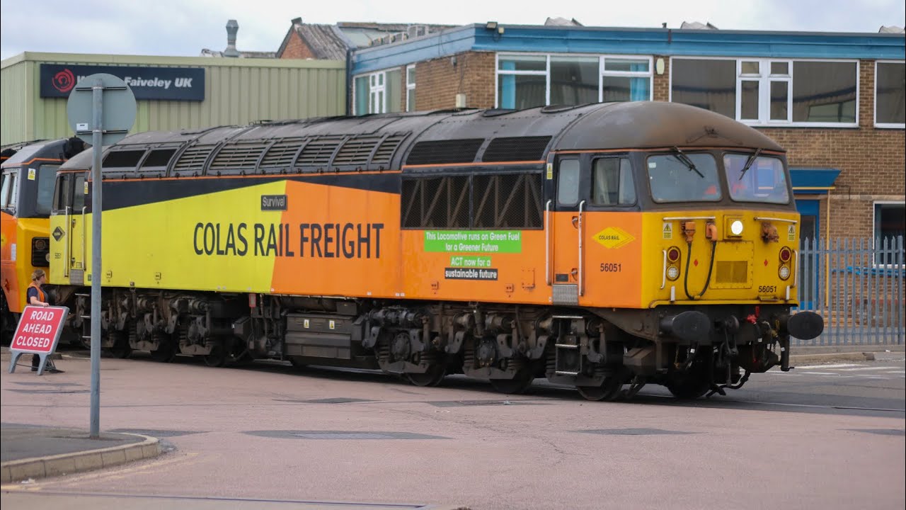 Colas 56 051 drags 70 816 out of Brush Traction on one of 051s last runs with colas! 