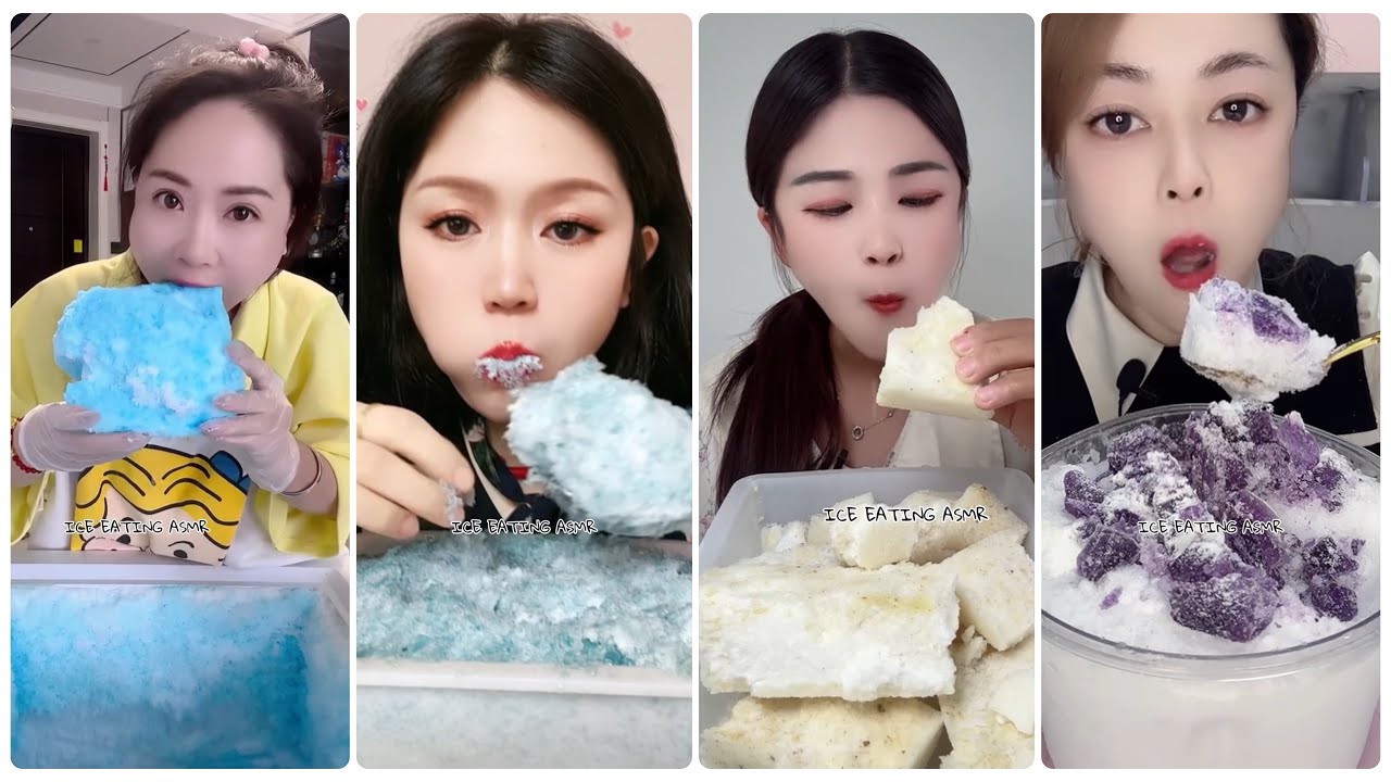 Ice scraping deep freezer asmr & Ice eating asmr & ice freezer frost eating & fridge ice mukbang 213
