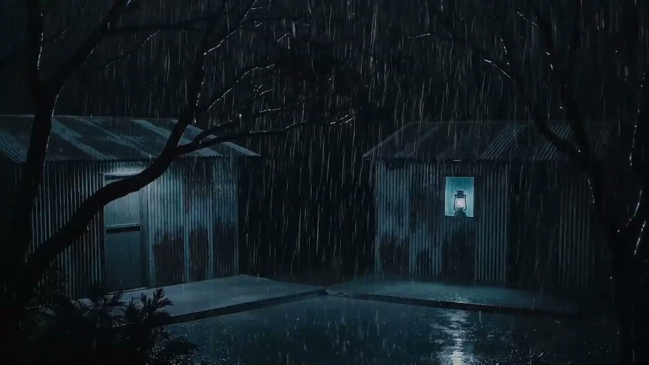 Fall Asleep Fast Tonight — Heavy Rainstorm & Rolling Thunder on Tin Roof