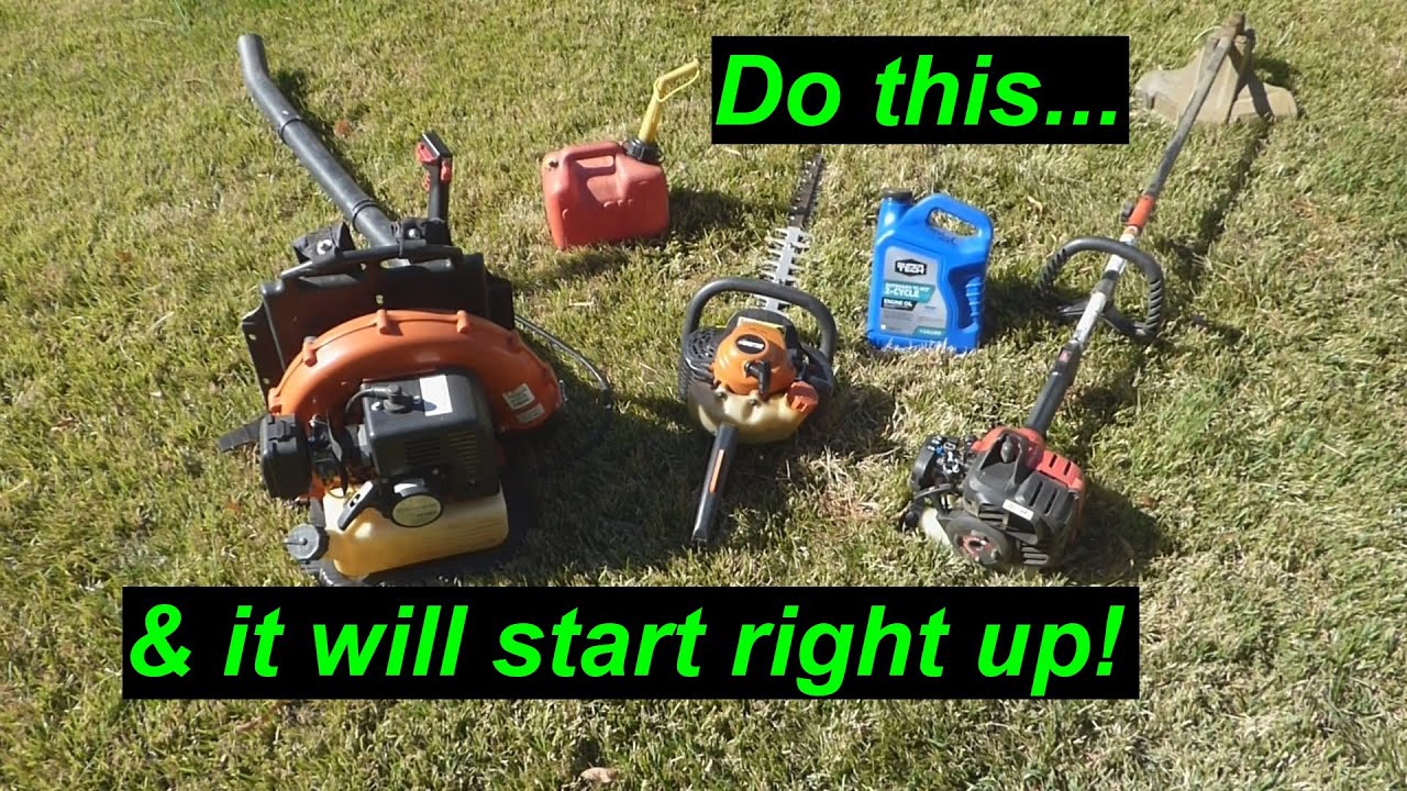 How to Store Small Engine Equipment | Weed Trimmer, Blower, Chainsaw, Tiller for Easy Starts