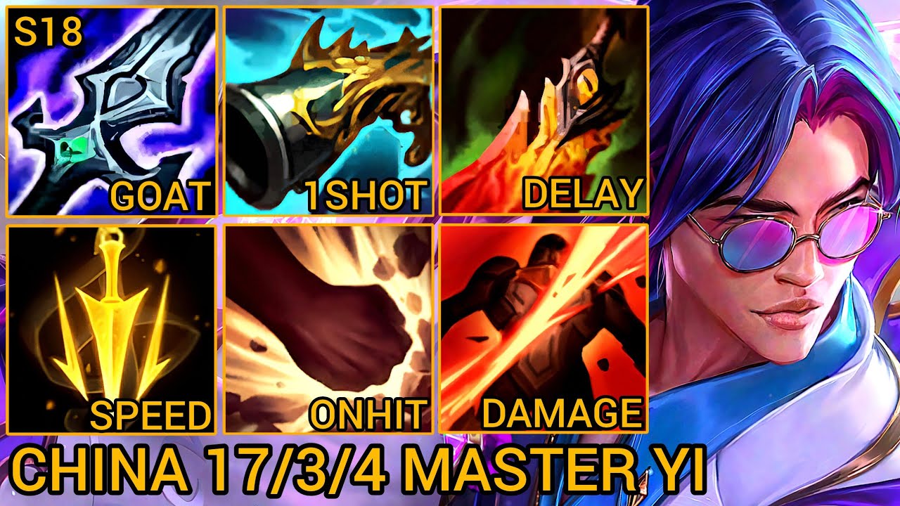 Pentakills Master Yi MVP 17/3/4 - China Server Wild Rift Season 18 New Build Best Tier By Tiarty