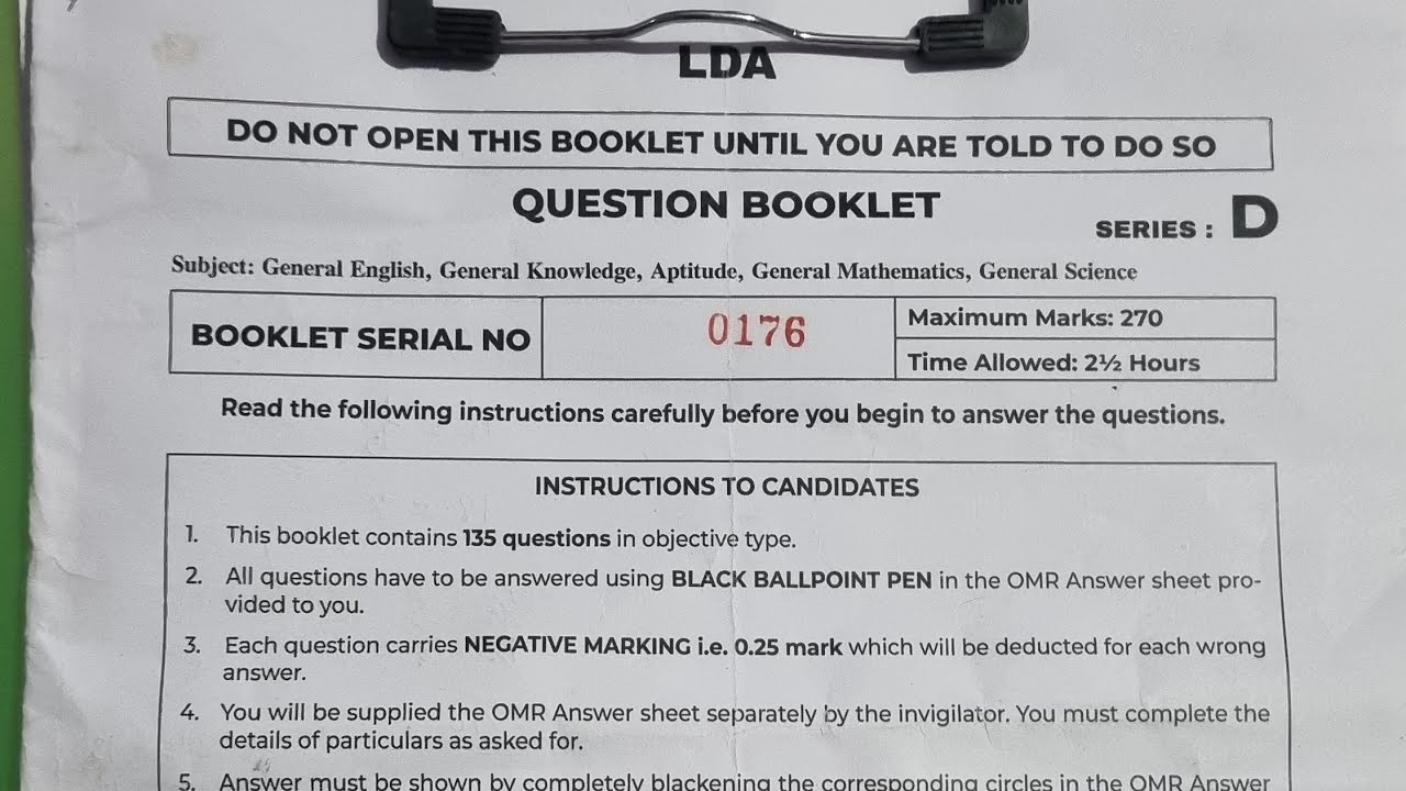 DSC MAWKYRWAT LDA ANSWER KEY January 2026 Series D