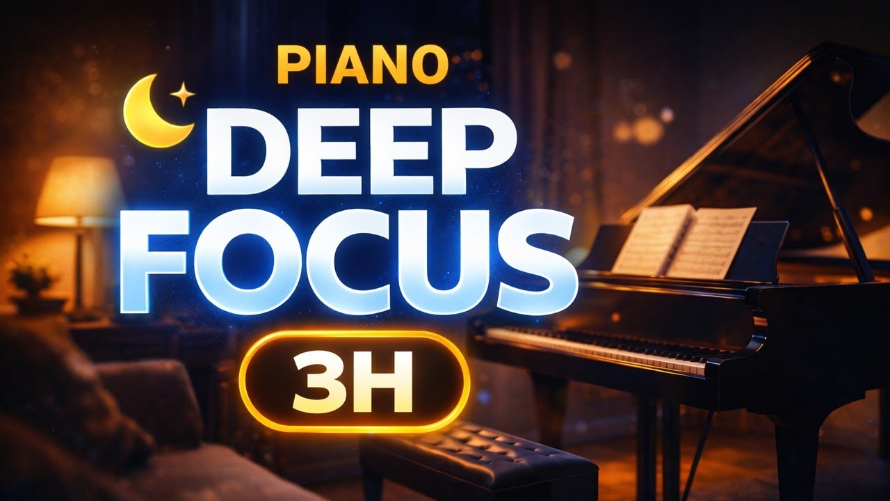 Deep Focus Piano (No Vocals) — 3 Hours | Study / Work / Reading