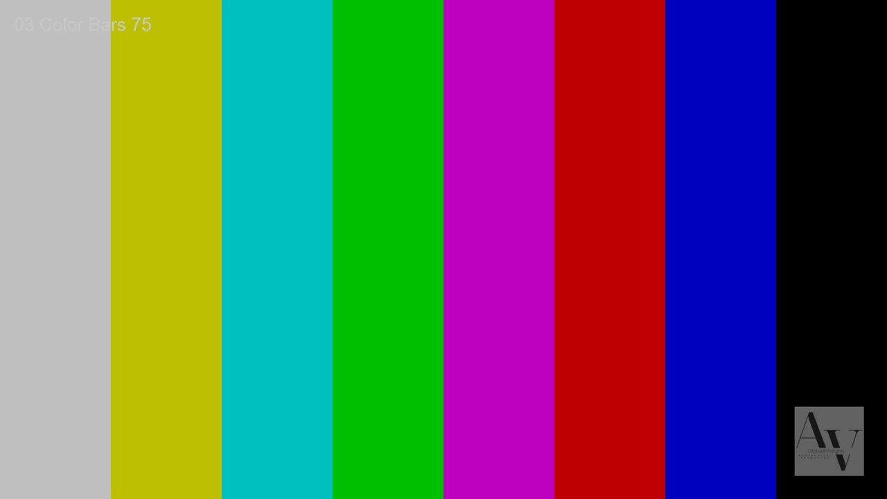 75% Color Bars (Full Frame) - Reference for Vectorscope & Waveform